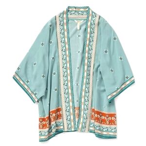 NWOT Matilda Jane Days Like‎ This Boho Blue Floral Print Wrap Kimono Size XS/S